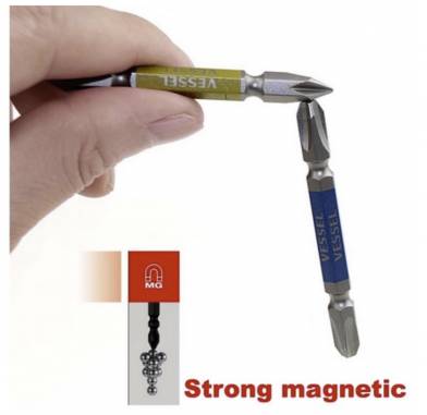 VESSEL Double End Combi GO-SAI Magnetic Power Screw Bit Driver